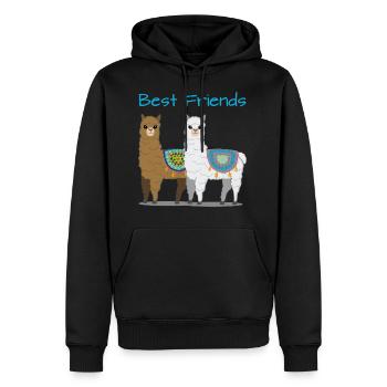 Lama alpaga cadeau femmes hommes enfants - Sweat à capuche Premium bio Homme - noir - Devant - Nico (187cm)