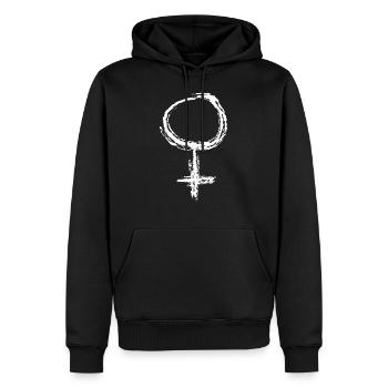 Girl Weiblich Symbol - Männer Premium Bio Hoodie - Schwarz - Vorne - Nico (187cm)