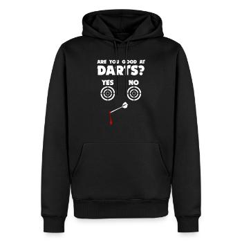 Fléchettes fléchettes club fléchettes joueur fléchettes chemise drôle - Sweat à capuche Premium bio Homme - noir - Devant - Nico (187cm)