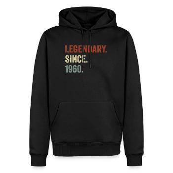 Legendär seit 1960 - Männer Premium Bio Hoodie - Schwarz - Vorne - Nico (187cm)