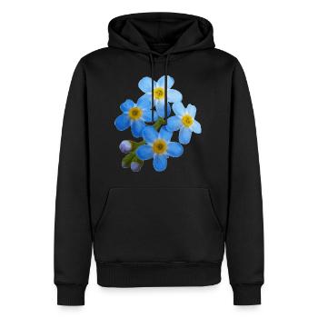 Das Sumpf-vergiss-mein-nicht ist ein Blickfang - Männer Premium Bio Hoodie - Schwarz - Vorne - Nico (187cm)