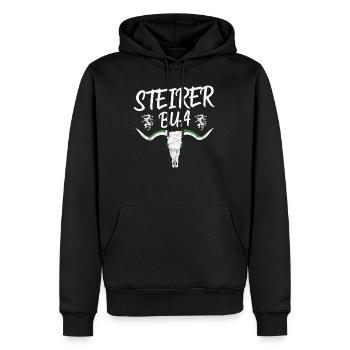 Steirer Bua Motiv Steiermark - Männer Premium Bio Hoodie - Schwarz - Vorne - Nico (187cm)