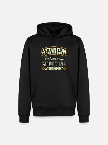 Cette personne peut parler de moutons - Sweat à capuche Premium bio Homme - noir