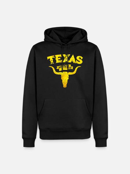 texas bull skeleton - Men’s Premium Organic Hoodie - black