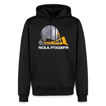 Pétanquie Bouledozer - Männer Premium Bio Hoodie - Schwarz - Vorne - Nico (187cm)