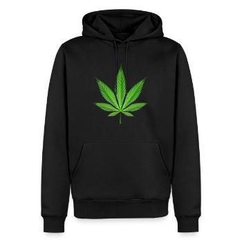Feuille de cannabis - Sweat à capuche Premium bio Homme - noir - Devant - Nico (187cm)