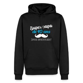 Great birthday gift dad 40 years old man - Men’s Premium Organic Hoodie - black - Front - Nico (187cm)