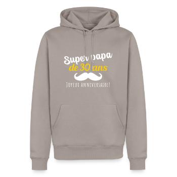 Great dad 30 years birthday gift 30 years - Men’s Premium Organic Hoodie - taupe - Front - Nico (187cm)
