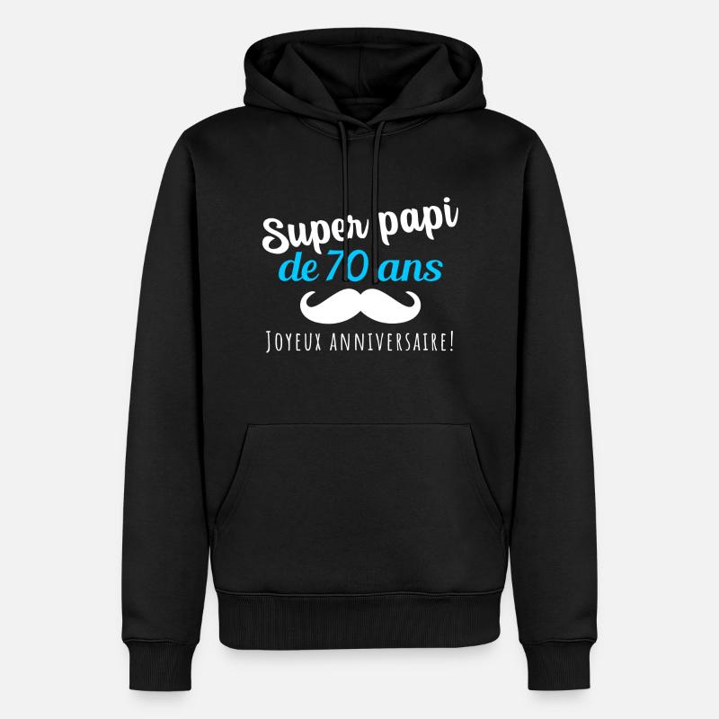 Super Opa Geburtstagsgeschenk 70 Jahre Mann - Männer Premium Bio Hoodie - Schwarz