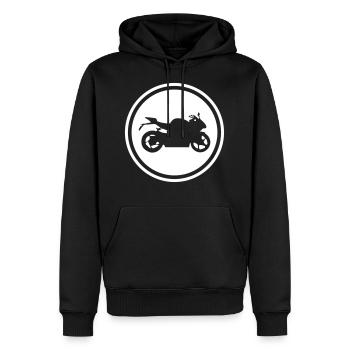 motorrad racing icon - Männer Premium Bio Hoodie - Schwarz - Vorne - Nico (187cm)