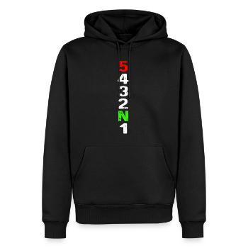 Motorrad-Gang-T-Shirt Motorrad-Gangschaltung - Männer Premium Bio Hoodie - Schwarz - Vorne - Nico (187cm)