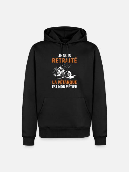 t-shirt retraité bouliste - Sweat à capuche Premium bio Homme - noir