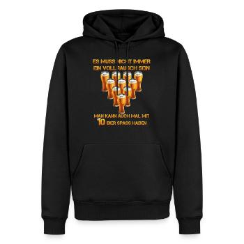 spass mit bier - Männer Premium Bio Hoodie - Schwarz - Vorne - Nico (187cm)