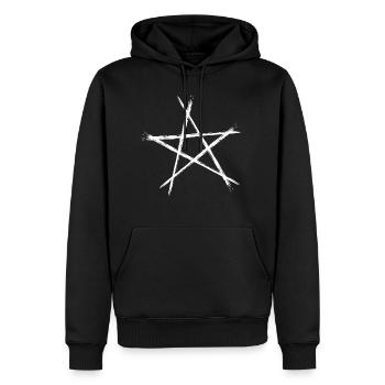 Pentagram - Men’s Premium Organic Hoodie - black - Front - Nico (187cm)