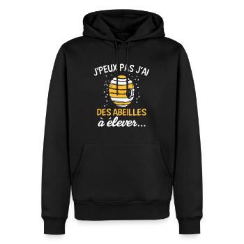 J'peux pas j'ai des abeilles à élever - Sweat à capuche Premium bio Homme - noir - Devant - Nico (187cm)