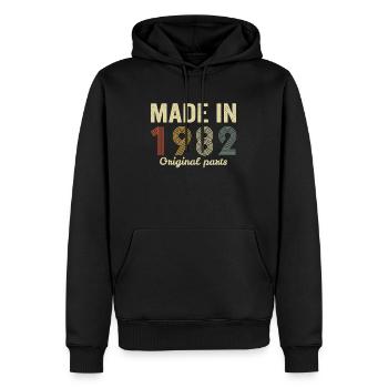 hergestellt im Jahr 1982 Originalteile - Männer Premium Bio Hoodie - Schwarz - Vorne - Nico (187cm)
