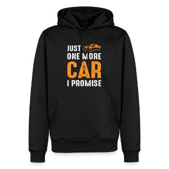 Nur noch ein Auto, das ich verspreche - Männer Premium Bio Hoodie - Schwarz - Vorne - Nico (187cm)