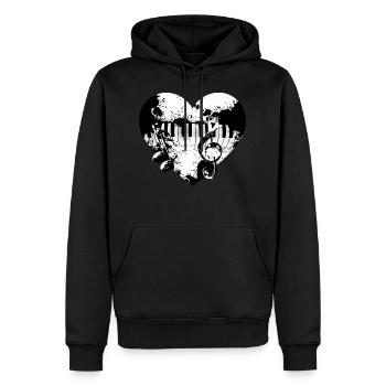 Keyboard Herz - Männer Premium Bio Hoodie - Schwarz - Vorne - Nico (187cm)