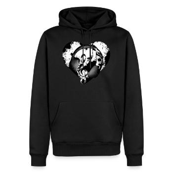 Casques de cœur - Sweat à capuche Premium bio Homme - noir - Devant - Nico (187cm)