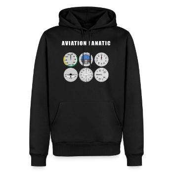 Fanatische Luftfahrt - Männer Premium Bio Hoodie - Schwarz - Vorne - Nico (187cm)