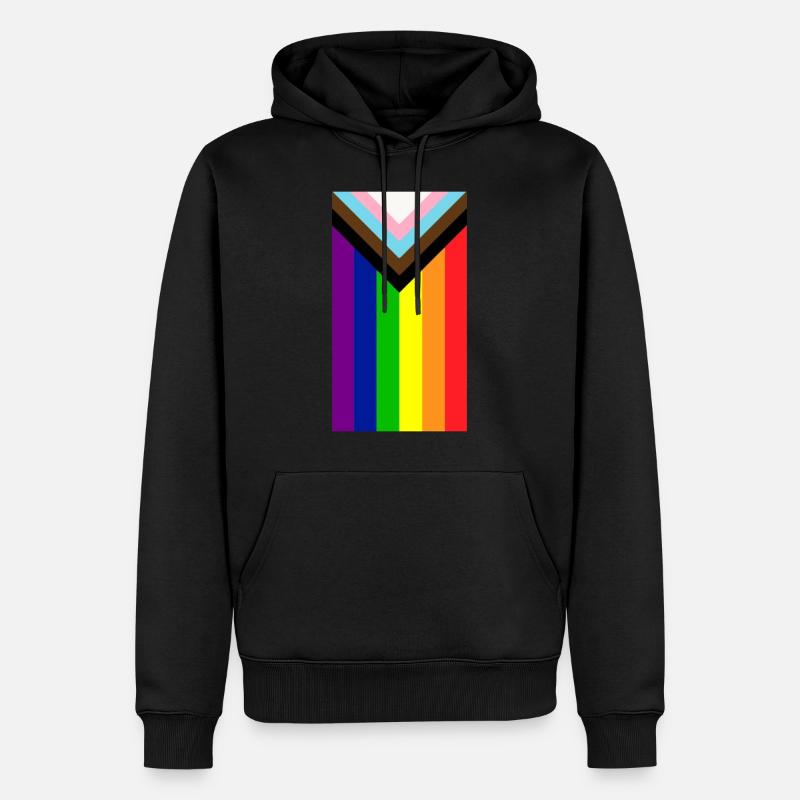 Drapeau arc-en-ciel Gay Pride - Sweat à capuche Premium bio Homme - noir