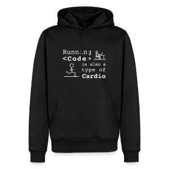 Running Code cardio programmer coding - Men’s Premium Organic Hoodie - black - Front - Nico (187cm)