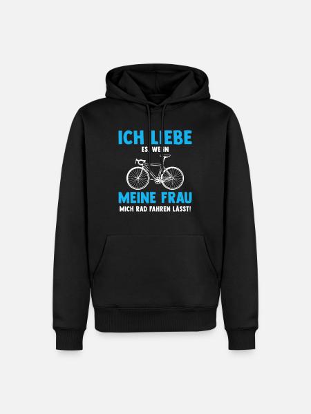 Ich liebe es wenn meine frau mich Rad fahren lässt - Männer Premium Bio Hoodie - Schwarz