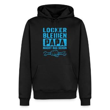 locker bleiben papa macht das schon - Männer Premium Bio Hoodie - Schwarz - Vorne - Nico (187cm)