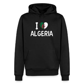 i love algeria - Men’s Premium Organic Hoodie - black - Front - Nico (187cm)