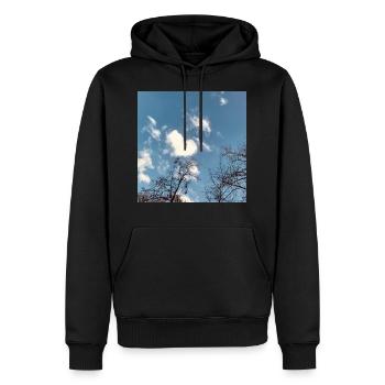 LOVE CLOUD - Men’s Premium Organic Hoodie - black - Front - Nico (187cm)