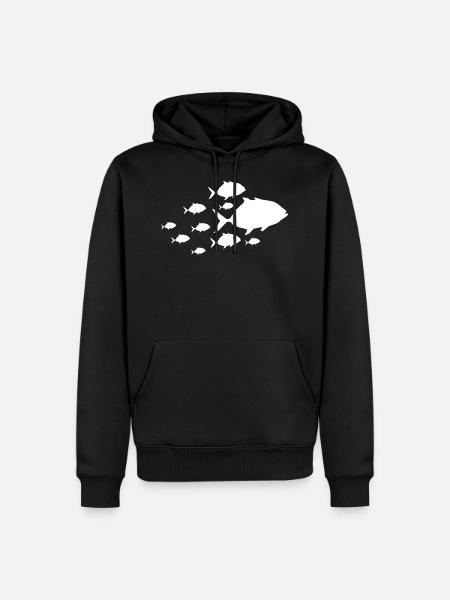 fish piranha silhouette - Men’s Premium Organic Hoodie - black