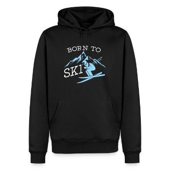 Born to ski ski montagne cadeau - Sweat à capuche Premium bio Homme - noir - Devant - Nico (187cm)