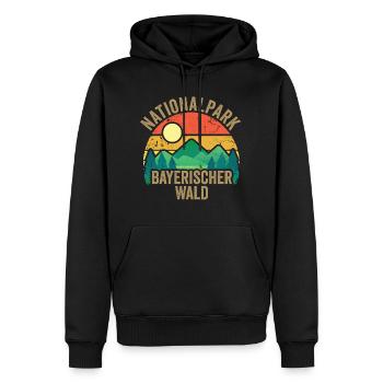 Nationalpark Bayerischer Wald - Männer Premium Bio Hoodie - Schwarz - Vorne - Nico (187cm)