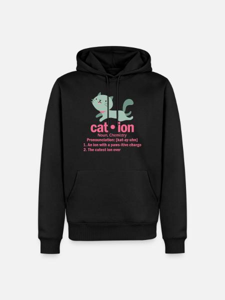 Cat chemistry saying student gift - Men’s Premium Organic Hoodie - black