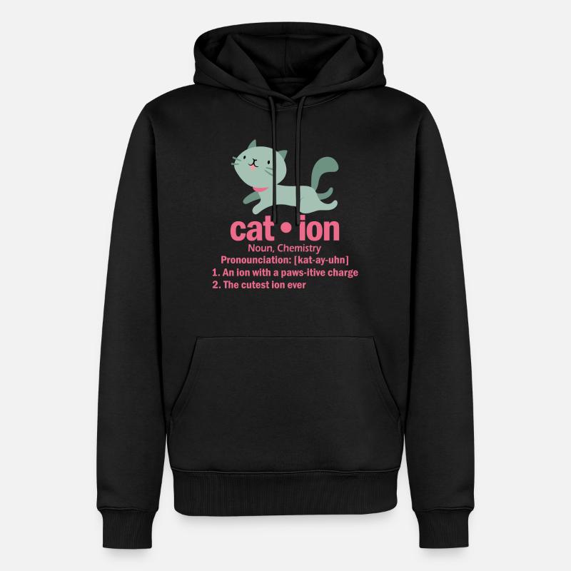 Katze Chemie Spruch Student Geschenk - Männer Premium Bio Hoodie - Schwarz