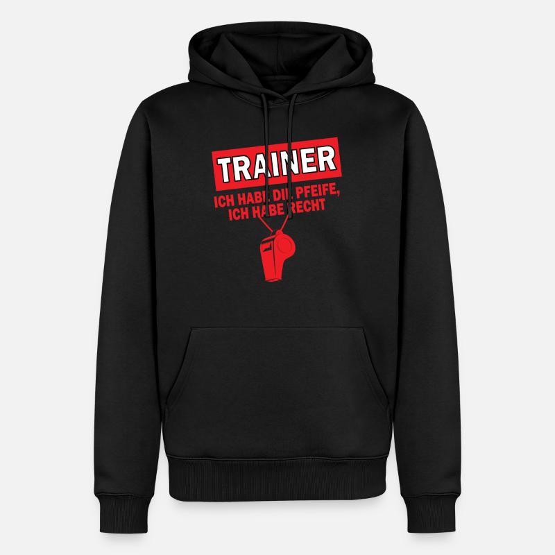 Trainer Pfeife Spruch Schule Geschenk - Männer Premium Bio Hoodie - Schwarz