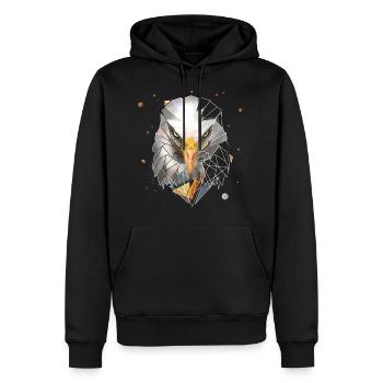 Weißkopfseeadler | Low Poly Art | Cooles Polygon - Männer Premium Bio Hoodie - Schwarz - Vorne - Nico (187cm)