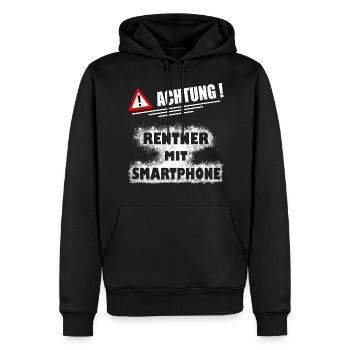 lustig Ruhestand Handy Geschenk Rentner Opa - Männer Premium Bio Hoodie - Schwarz - Vorne - Nico (187cm)