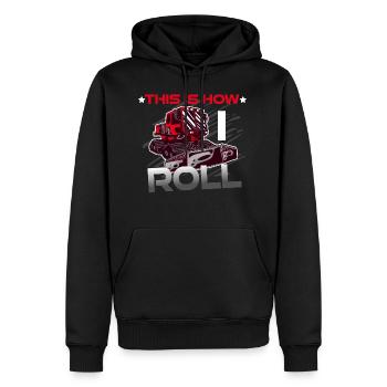 Piste Caterpillar Bully Snowcat Snowmobile Ski Sayings - Men’s Premium Organic Hoodie - black - Front - Nico (187cm)