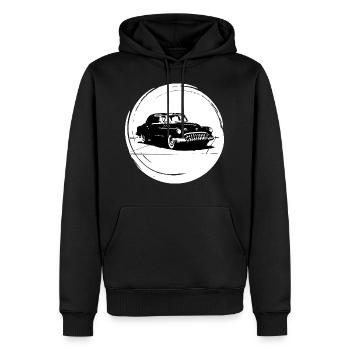 Oldtimer - Männer Premium Bio Hoodie - Schwarz - Vorne - Nico (187cm)