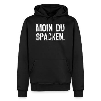 Moin Du Spacken - Männer Premium Bio Hoodie - Schwarz - Vorne - Nico (187cm)
