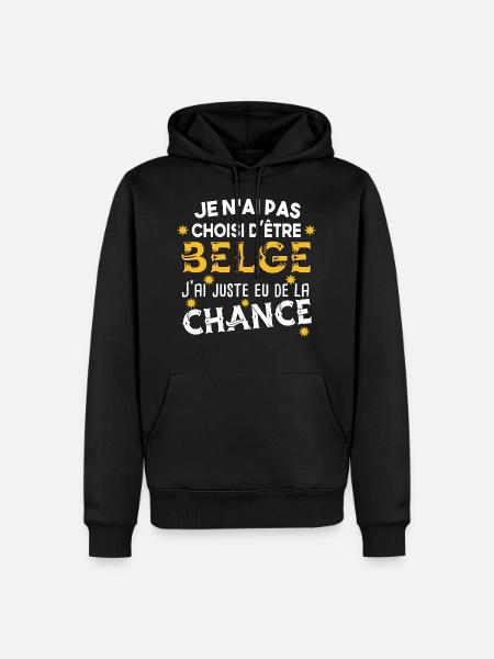 Belgique Belge Bruxelles Cadeau Humour Pays - Sweat à capuche Premium bio Homme - noir