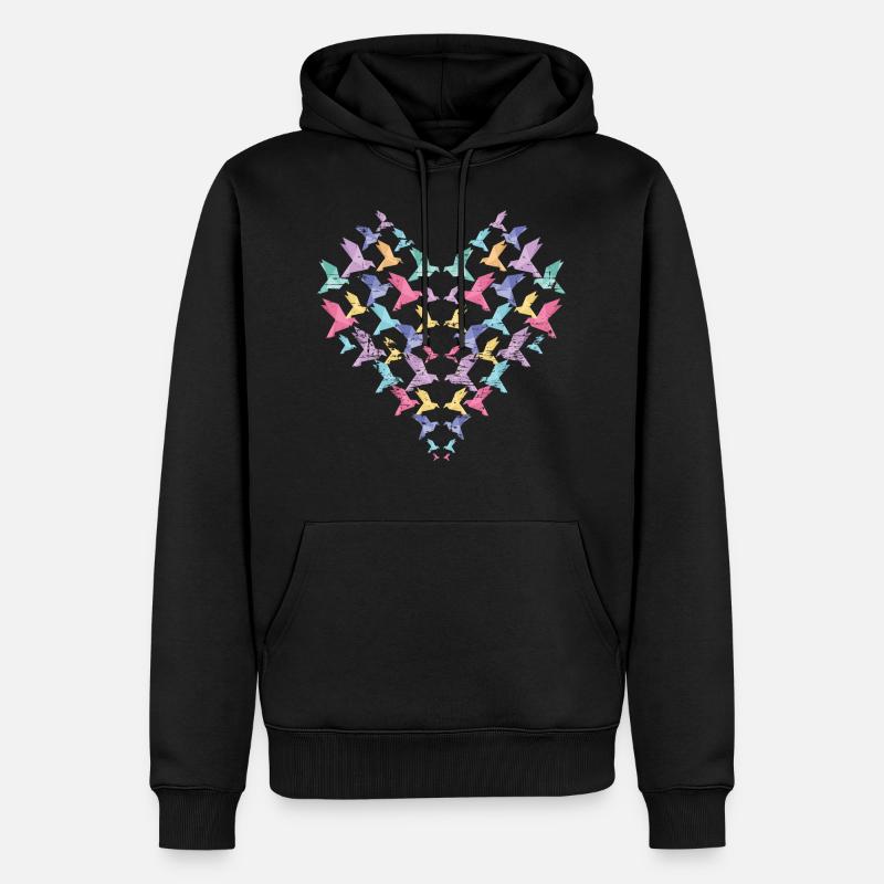 Origami - Männer Premium Bio Hoodie - Schwarz