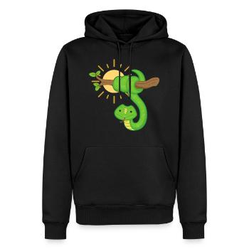 Schlange - Männer Premium Bio Hoodie - Schwarz - Vorne - Nico (187cm)