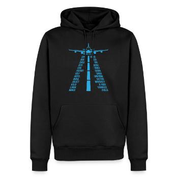 Flugzeug Pilot Copilot Geschenk - Männer Premium Bio Hoodie - Schwarz - Vorne - Nico (187cm)