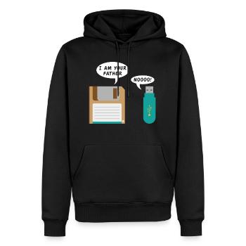 I am your father Programming Informatic Gift - Men’s Premium Organic Hoodie - black - Front - Nico (187cm)