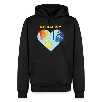 No racism tolérance cadeau droits de l’homme - Sweat à capuche Premium bio Homme - noir - Devant - Nico (187cm)