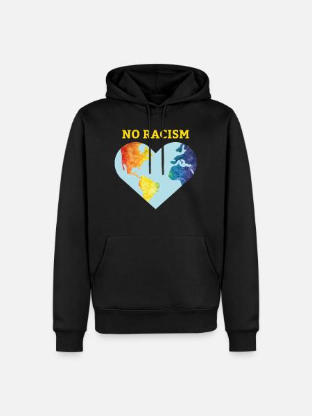 Geen racismetolerantie geschenk mensenrechten - Mannen Premium Bio hoodie - zwart