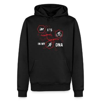 triathlon it's in my dna - Sweat à capuche Premium bio Homme - noir - Devant - Nico (187cm)
