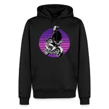 Motocycles / moto / moto biker - Sweat à capuche Premium bio Homme - noir - Devant - Nico (187cm)